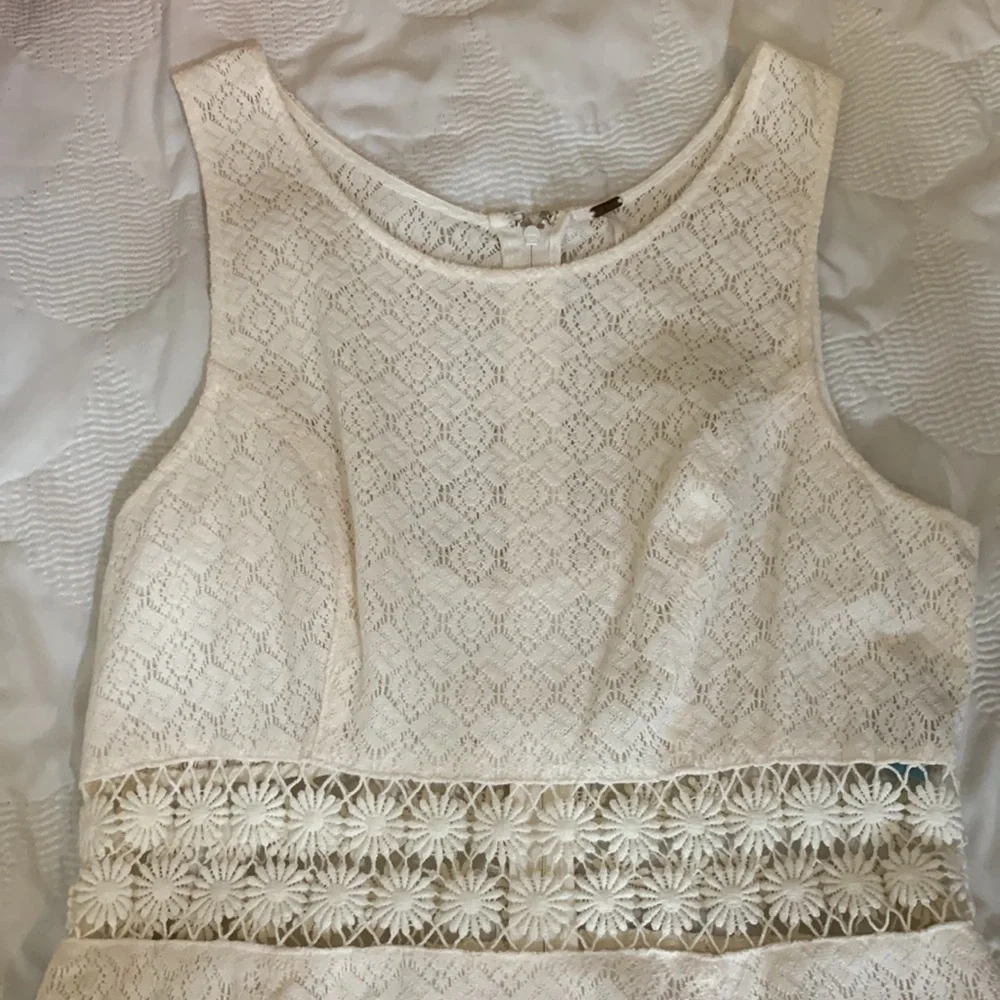 Free People Lace Crochet Fit and Flare Mini Dress, 6